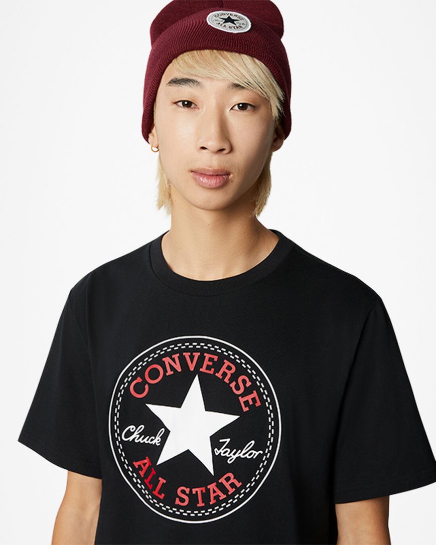 T-Shirts Converse Go-To All Star Patch Standard Fit Damske Čierne | SK KWXUN7